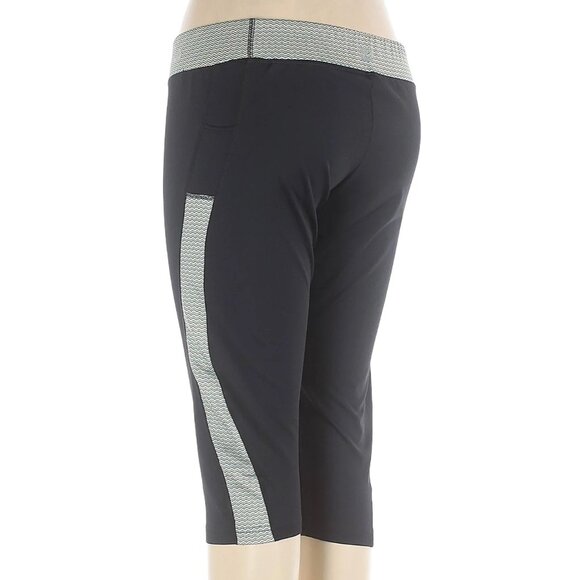 Fila Sport XL Black Running Legging Capri Crop Multicolor Trim Excellent - Picture 3 of 6
